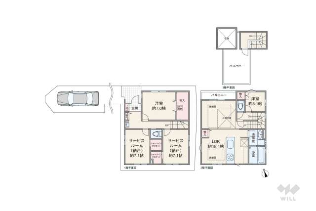 大田区西六郷1丁目 一戸建て:間取り図面