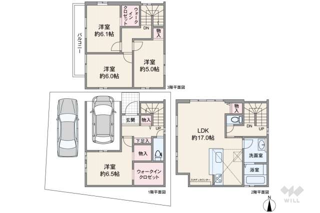 名古屋市北区大杉3丁目 一戸建て:間取り図面