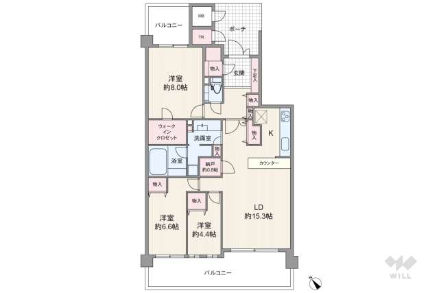 コスモ箕面ガーデンフォルム:間取り図面