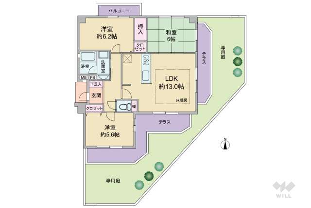 エーベル園田・田能:間取り図面