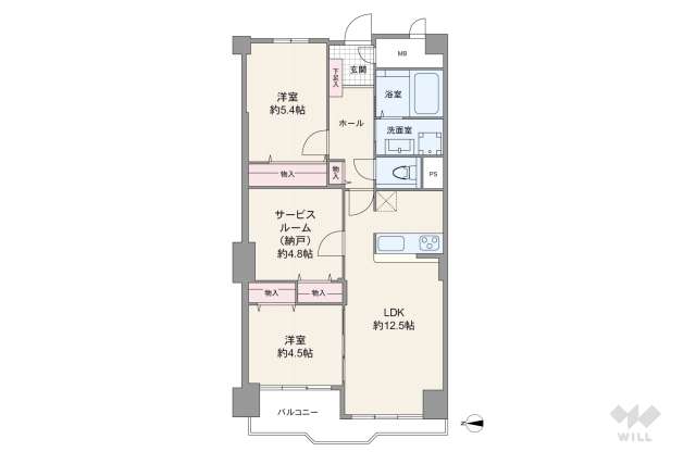 コープ野村宝塚:間取り図面