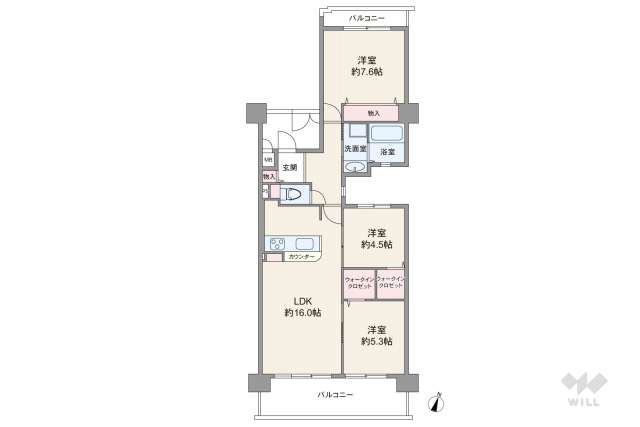 ライオンズマンション宝塚売布:間取り図面