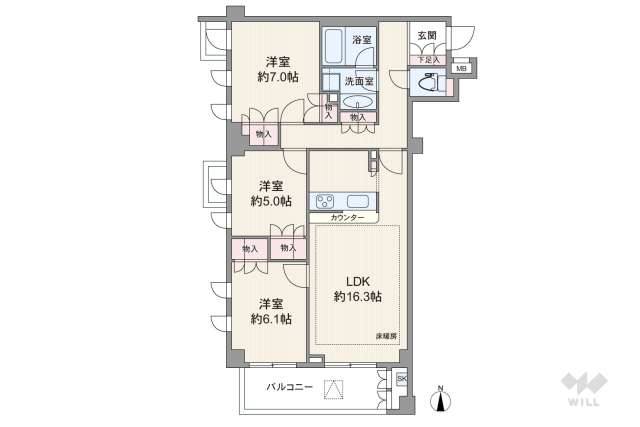 ジェイパーク目黒３林試の森:間取り図面