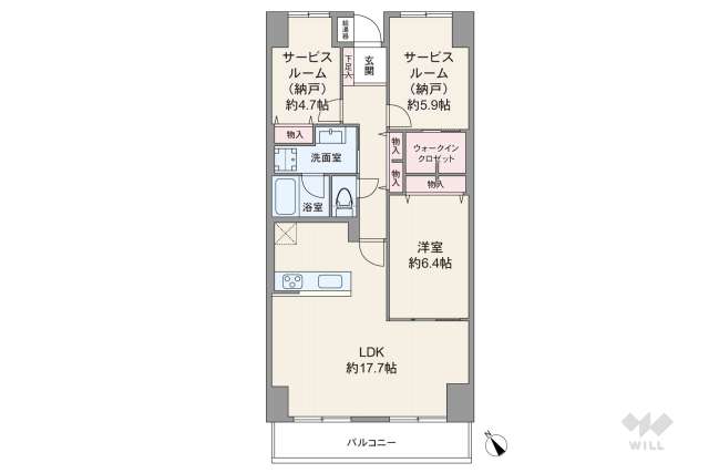千里中央パークヒルズＤ棟:間取り図面