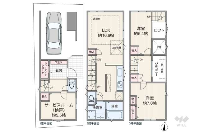 名古屋市中川区福住町 一戸建て:間取り図面