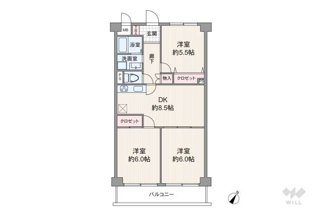 エンゼル川口グリーンハイツ第2:間取り図面