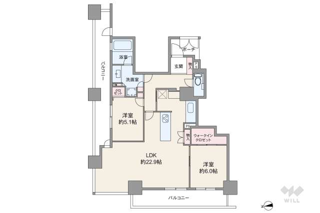 シティタワー堀江:間取り図面
