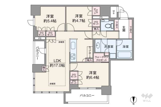グランドメゾン上町台ザ・タワー:間取り図面