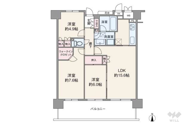 メイフェアパークス溝の口E棟:間取り図面