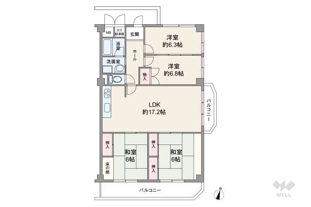 テイジン宝塚リッツハウス:間取り図面