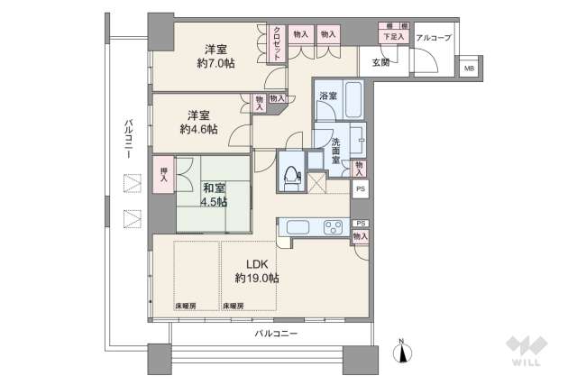さきタワー・サンクタス尼崎駅前:間取り図面