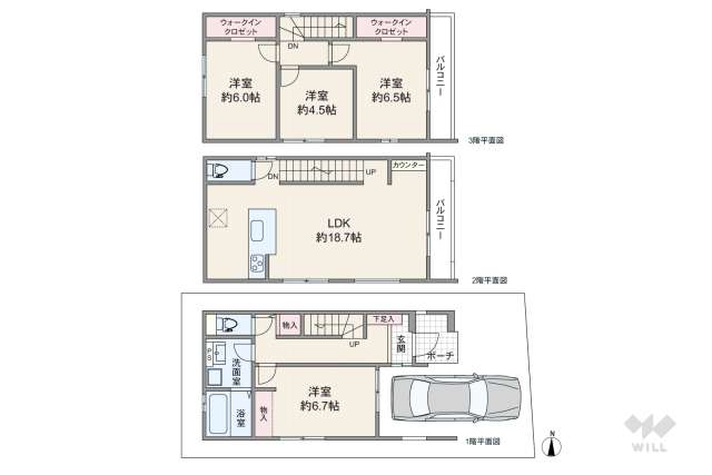 名古屋市瑞穂区雁道町2丁目 一戸建て:間取り図面