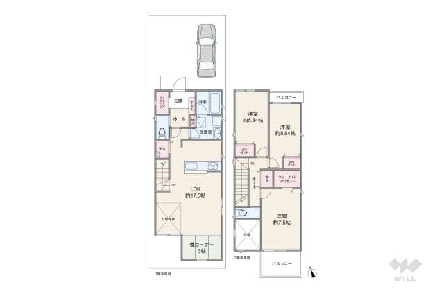 尼崎市東園田町3丁目 一戸建て:間取り図面