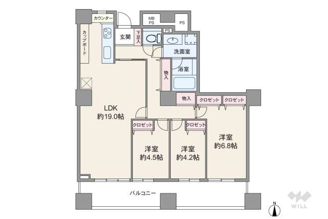 西戸山タワーホウムズノースタワー:間取り図面