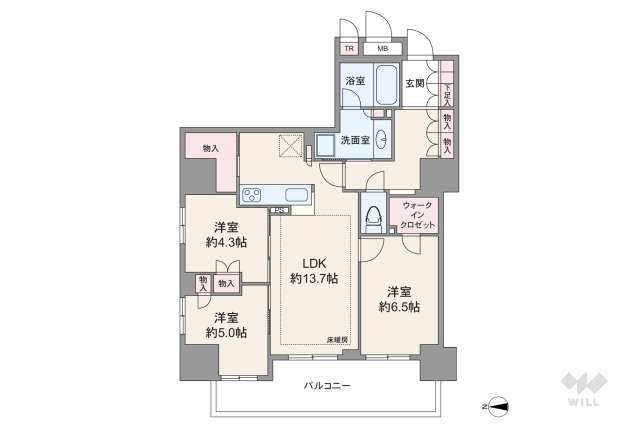 シャリエ松屋町タワーレジデンス:間取り図面