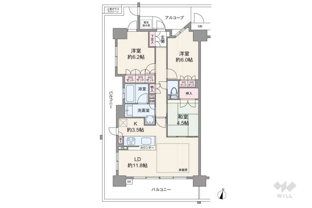 サンメゾン北大阪　神崎川駅前　ザゲート:間取り図面