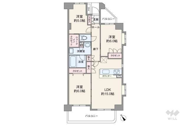 ヴィルクレール二子多摩川:間取り図面