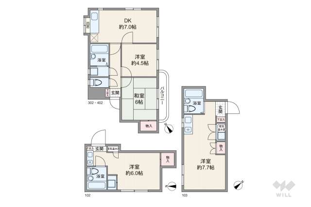 大田区中央3丁目 収益物件:間取り図面