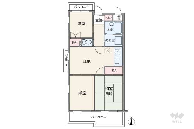 セザール武蔵中原:間取り図面