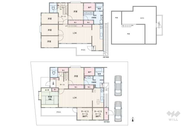 箕面市箕面4丁目 一戸建て:間取り図面