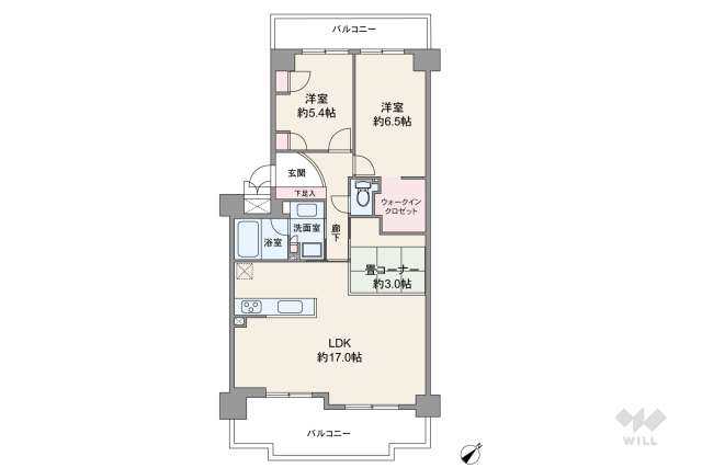グランドール逆瀬川:間取り図面