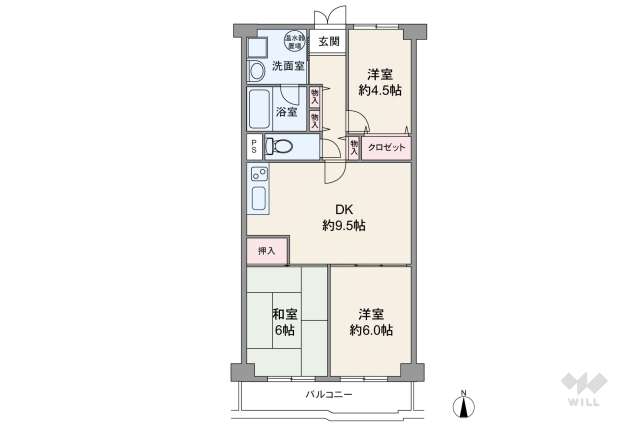パレス南塚口二号棟:間取り図面