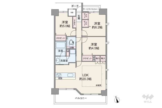 ディモア尼崎ミライズ:間取り図面