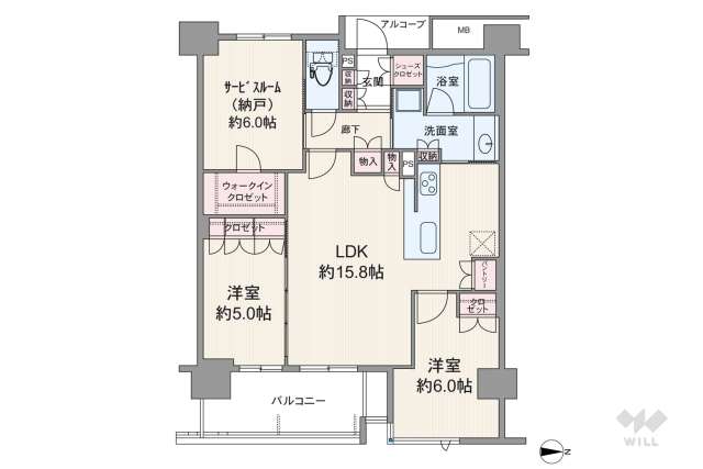 シエリア茨木東中条:間取り図面