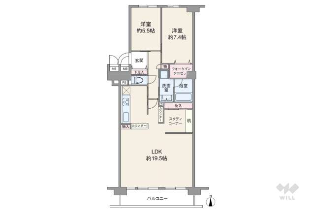 ファミールハイツ北大阪5号棟壱番館:間取り図面