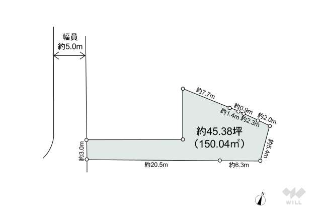 箕面市粟生新家5丁目 土地:間取り図面