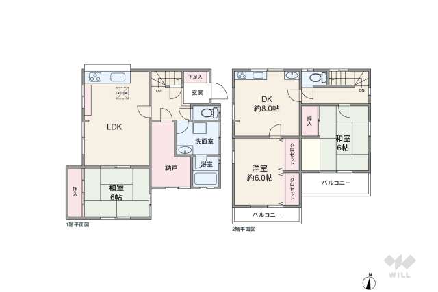 西宮市段上町7丁目 一戸建て:間取り図面