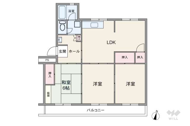 中山五月台住宅23号棟:間取り図面