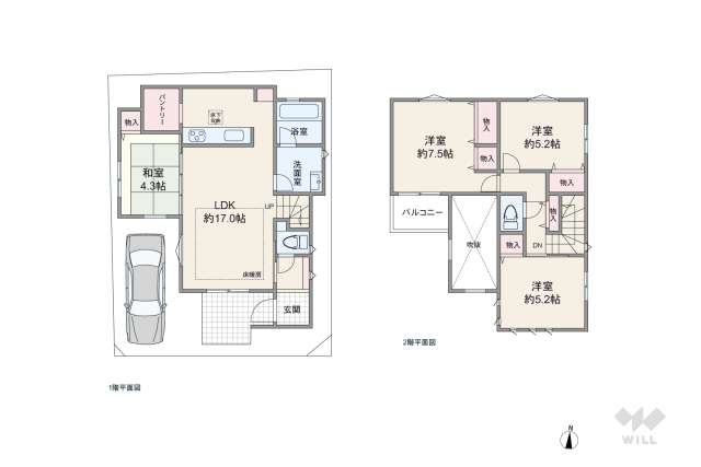 尼崎市東園田町3丁目 一戸建て:間取り図面