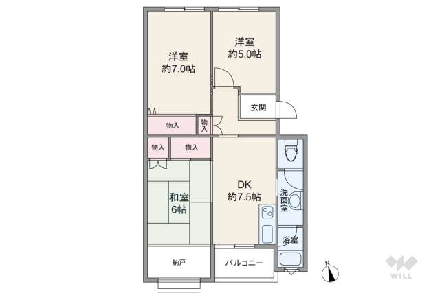 東園田団地5号棟:間取り図面