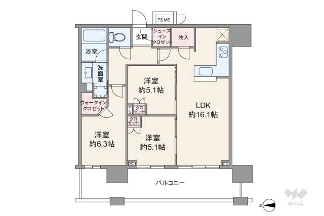 プラウドタワー武蔵小杉:間取り図面