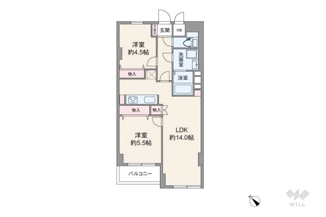 シャンボール弦巻:間取り図面