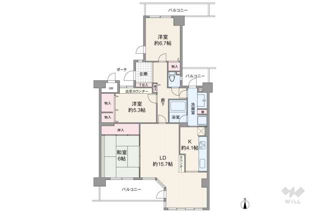 ラ・ビスタ宝塚サウステラス2番館:間取り図面