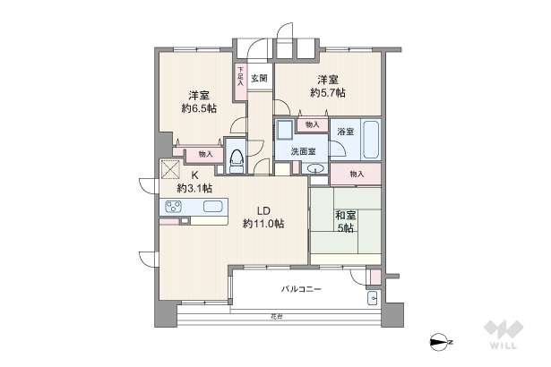パレ武庫之荘ファインステイ:間取り図面