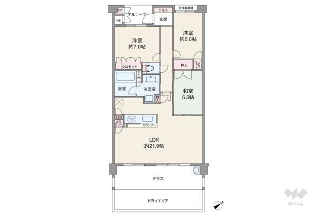ネバーランド逆瀬川野上:間取り図面