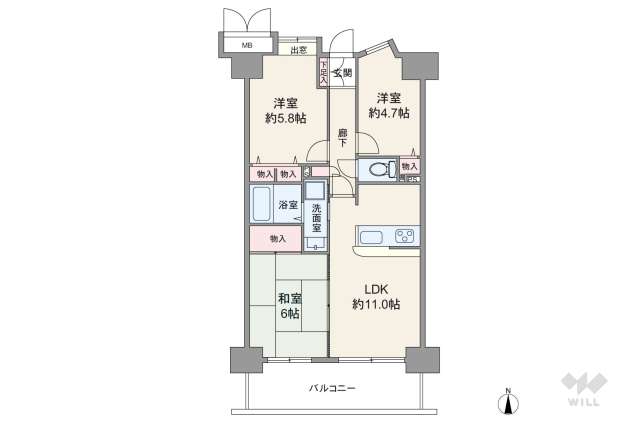 ダイアパレス四ツ木:間取り図面
