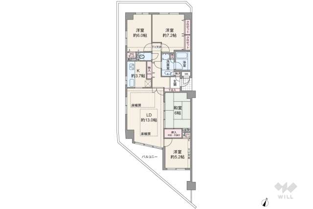 イトーピア宝塚リバーサイドヒルズ:間取り図面
