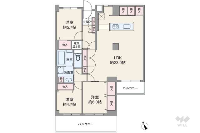 売布コーポラス:間取り図面