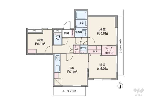 タウンハイツ砧:間取り図面