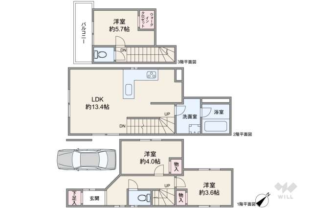 大田区西蒲田5丁目 一戸建て:間取り図面