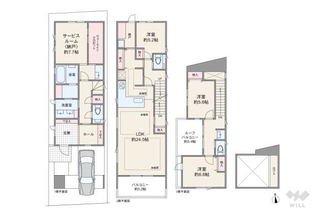 世田谷区世田谷1丁目 一戸建て:間取り図面