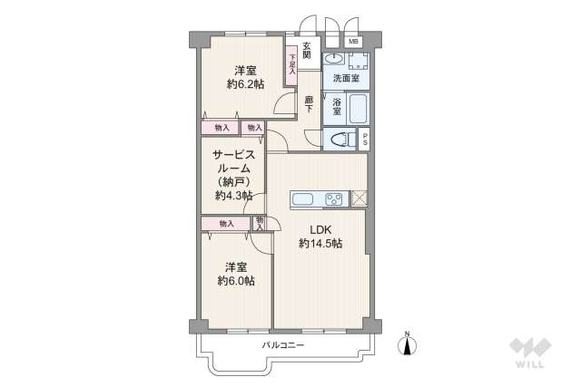 立花グリーンハイツ4号棟:間取り図面