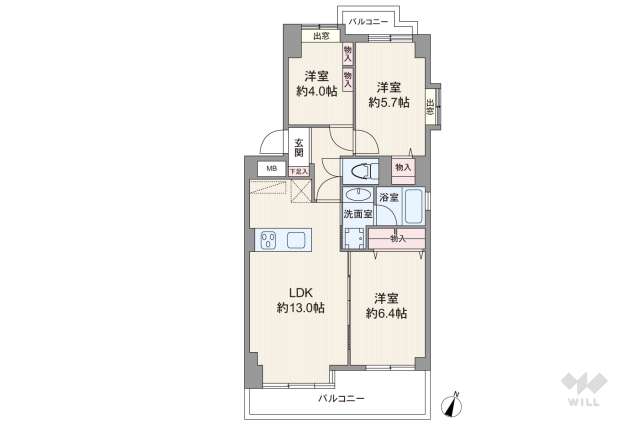 南烏山パークホームズ:間取り図面