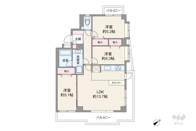 朝日マンション大崎:間取り図面