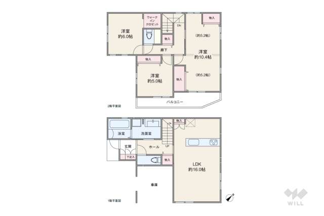 西宮市浜甲子園2丁目 一戸建て:間取り図面