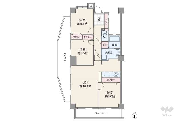 ナビシティ牛牧:間取り図面